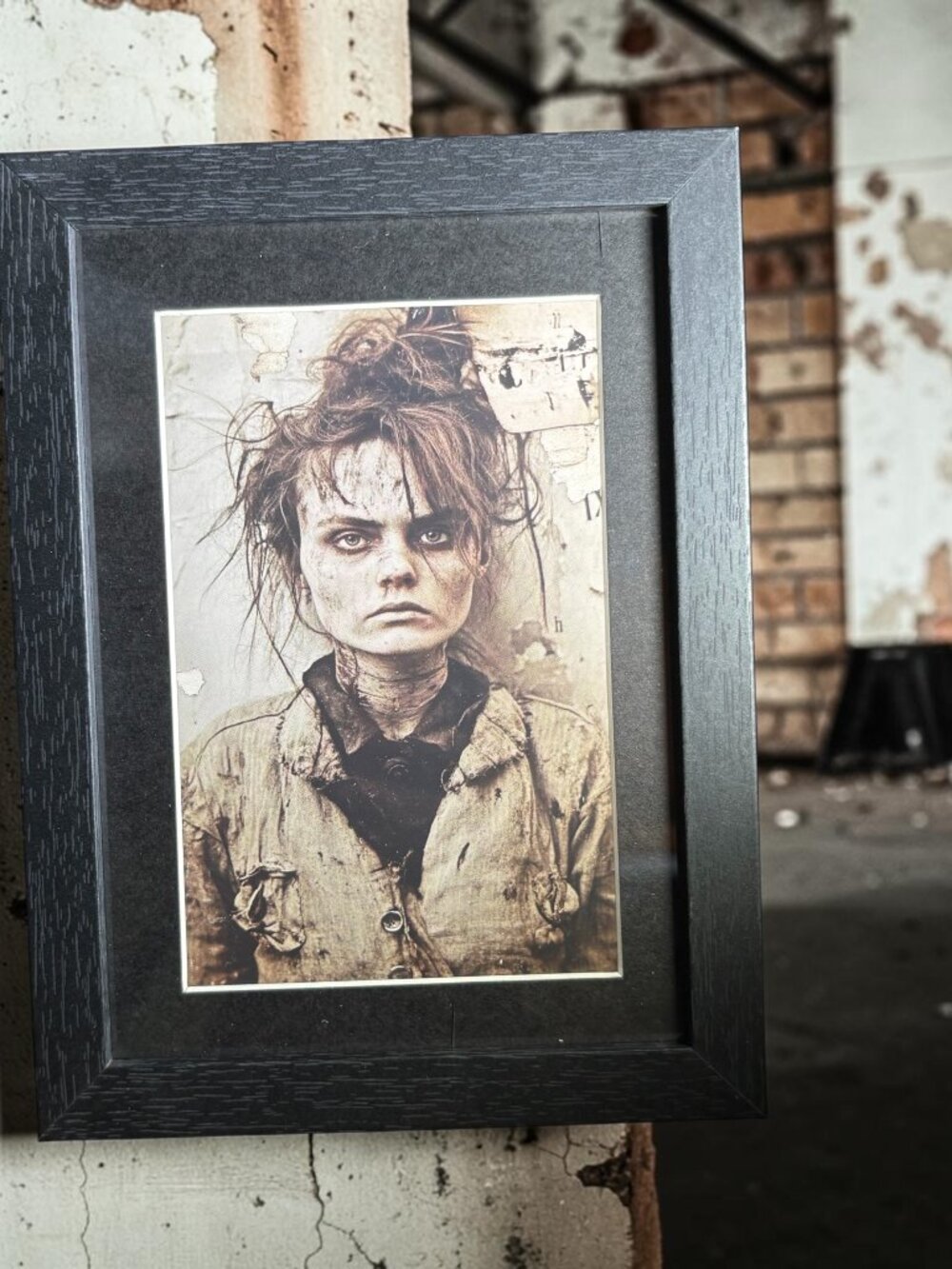 Haunting Portrait Framed Art | 5x7 Gothic Décor